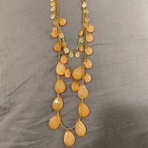 18” layered coral peach necklace